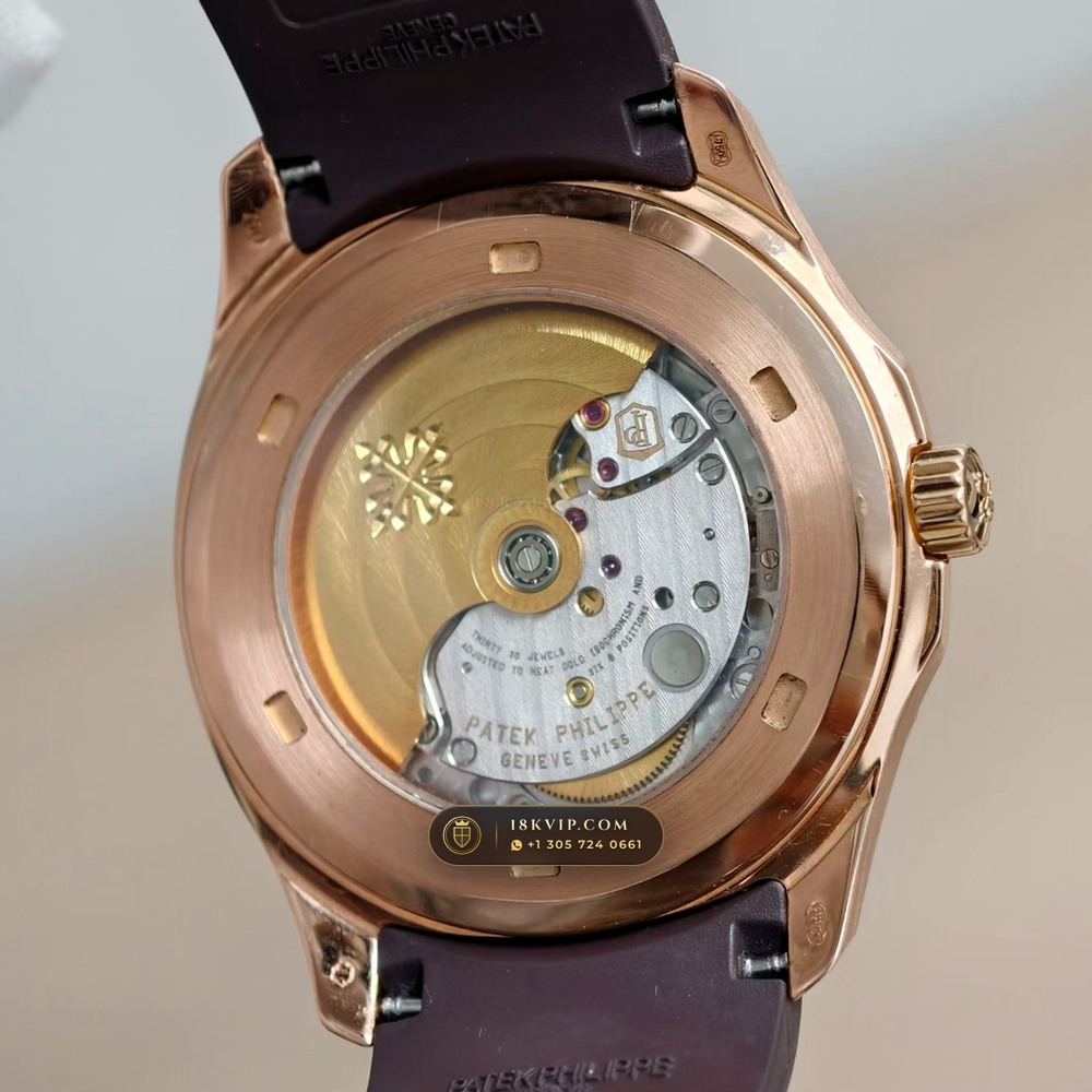 Patek Philippe Aquanaut Extra-Large Self-Winding 18K Rose Gold Sapphire Caseback Spec Ref. 5167R — Private Vault Edition — Studio Gallery Plate V in 18K Rose Gold Au750 (108.2g Verified Mass, Patek Philippe Cal. 324 S C - 21K Gold Rotor)