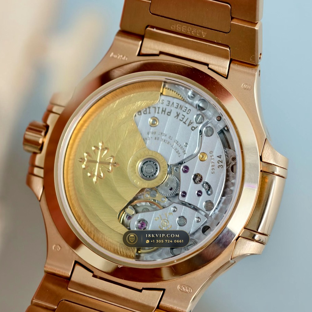 Patek Philippe Nautilus Ladies Automatic 18K Rose Gold Ref. 7118R — Private Vault Edition — Studio Gallery Plate VIII in 18K Rose Gold Au750 (145.7g Verified Mass, Patek Philippe Cal. 324 S C - 21K Gold Rotor)