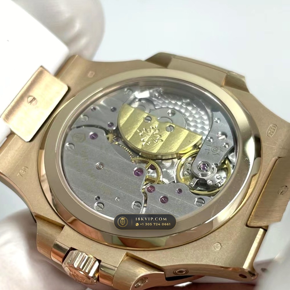 Patek Philippe Nautilus Moonphase Baguette Diamond Bezel 18K Rose Gold Ref. 5724R-001 — Private Vault Edition — Studio Gallery Plate VII in 18K Rose Gold Au750 (138.4g Verified Mass, Patek Philippe Cal. 240 PS IRM C LU - 22K Gold Micro-Rotor)