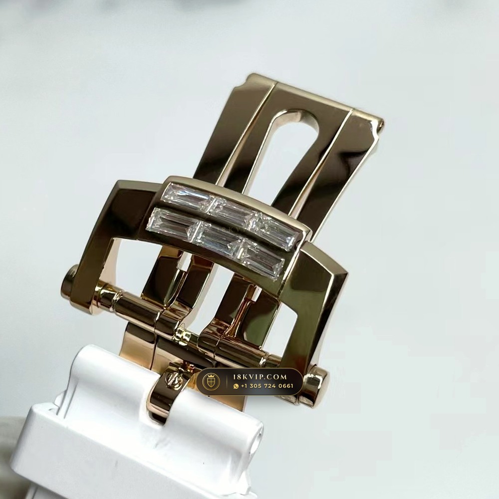Patek Philippe Nautilus Moonphase Baguette Diamond Bezel 18K Rose Gold Ref. 5724R-001 — Private Vault Edition — Studio Gallery Plate VIII in 18K Rose Gold Au750 (138.4g Verified Mass, Patek Philippe Cal. 240 PS IRM C LU - 22K Gold Micro-Rotor)