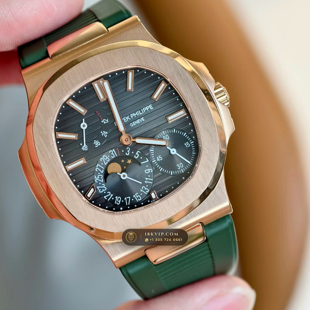 Patek Philippe Nautilus Moonphase & Power Reserve 18K Rose Gold Custom SW Dial Deep Crystal Optics Ref. 5712R — Private Vault Edition — Studio Gallery Plate II in 18K Rose Gold Au750 (106.0g Verified Mass, Patek Philippe Cal. 240 PS IRM C LU - 22K Gold Micro-Rotor)