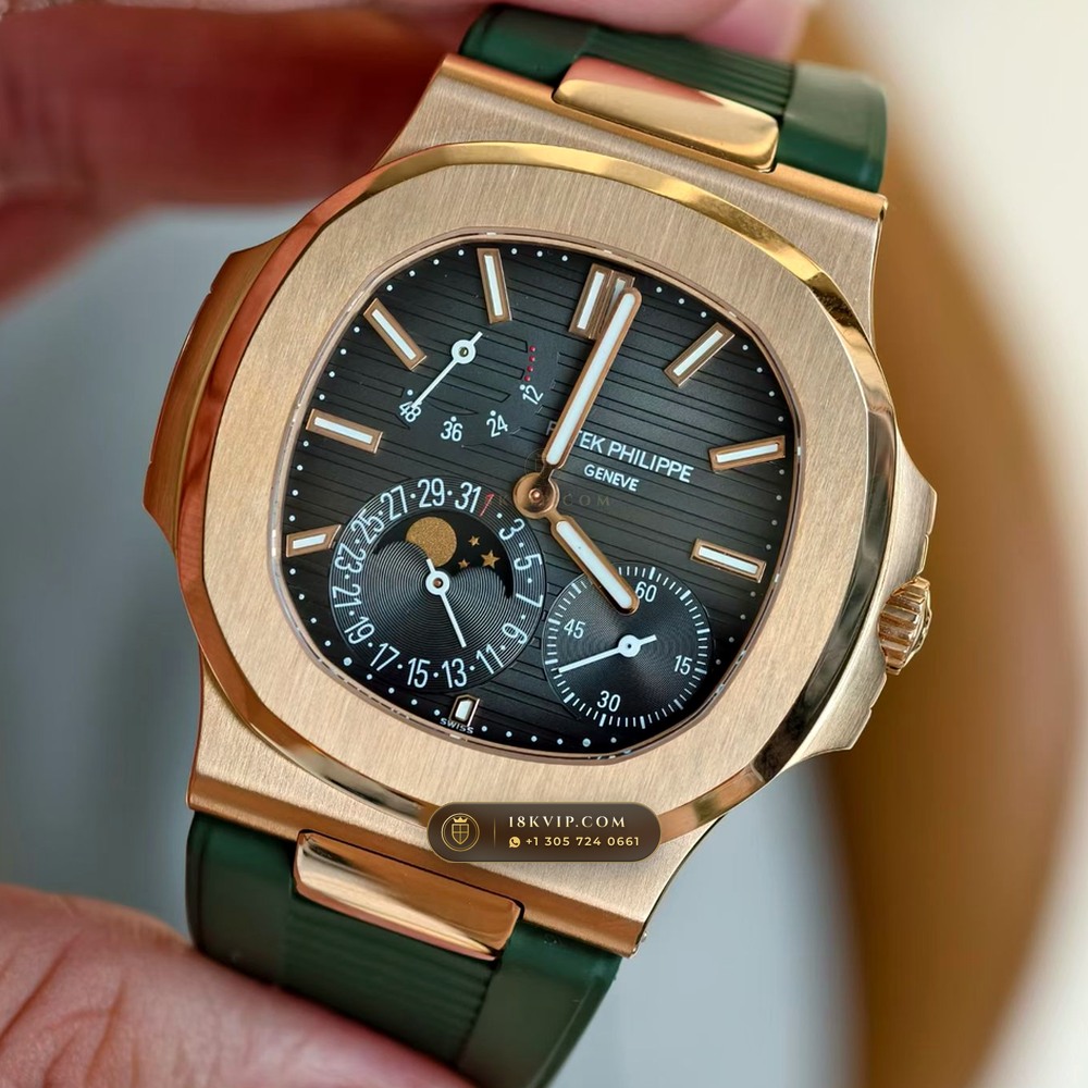 Patek Philippe Nautilus Moonphase & Power Reserve 18K Rose Gold Custom SW Dial Deep Crystal Optics Ref. 5712R — Private Vault Edition — Studio Gallery Plate III in 18K Rose Gold Au750 (106.0g Verified Mass, Patek Philippe Cal. 240 PS IRM C LU - 22K Gold Micro-Rotor)