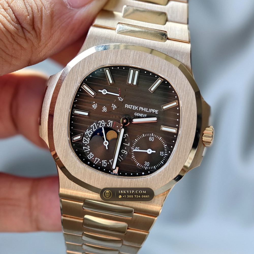 Patek Philippe Nautilus Moonphase & Power Reserve 18K Rose Gold Ref. 5712R/001 — Private Vault Edition — Studio Gallery Plate II in 18K Rose Gold Au750 (105.9g Verified Mass, Patek Philippe Cal. 240 PS IRM C LU - 22K Gold Micro-Rotor)