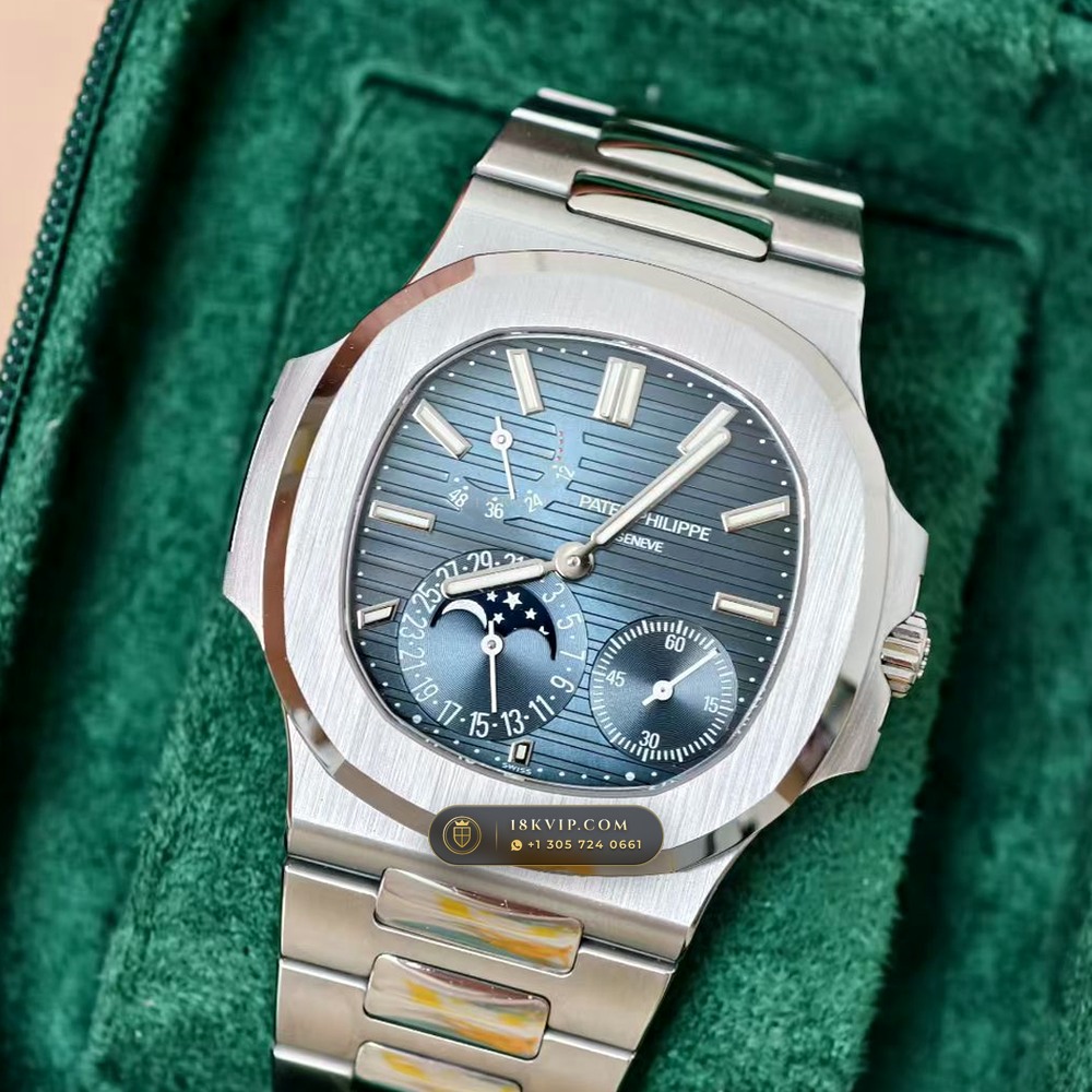 Patek Philippe Nautilus Moonphase & Power Reserve Hand-Chamfered Bevel Spec Ref. 5712/1A — Private Vault Edition — Studio Gallery Plate III in 904L Stainless Steel Custom Architecture (116.5g Verified Mass, Patek Philippe Cal. 240 PS IRM C LU - 22K Gold Micro-Rotor)