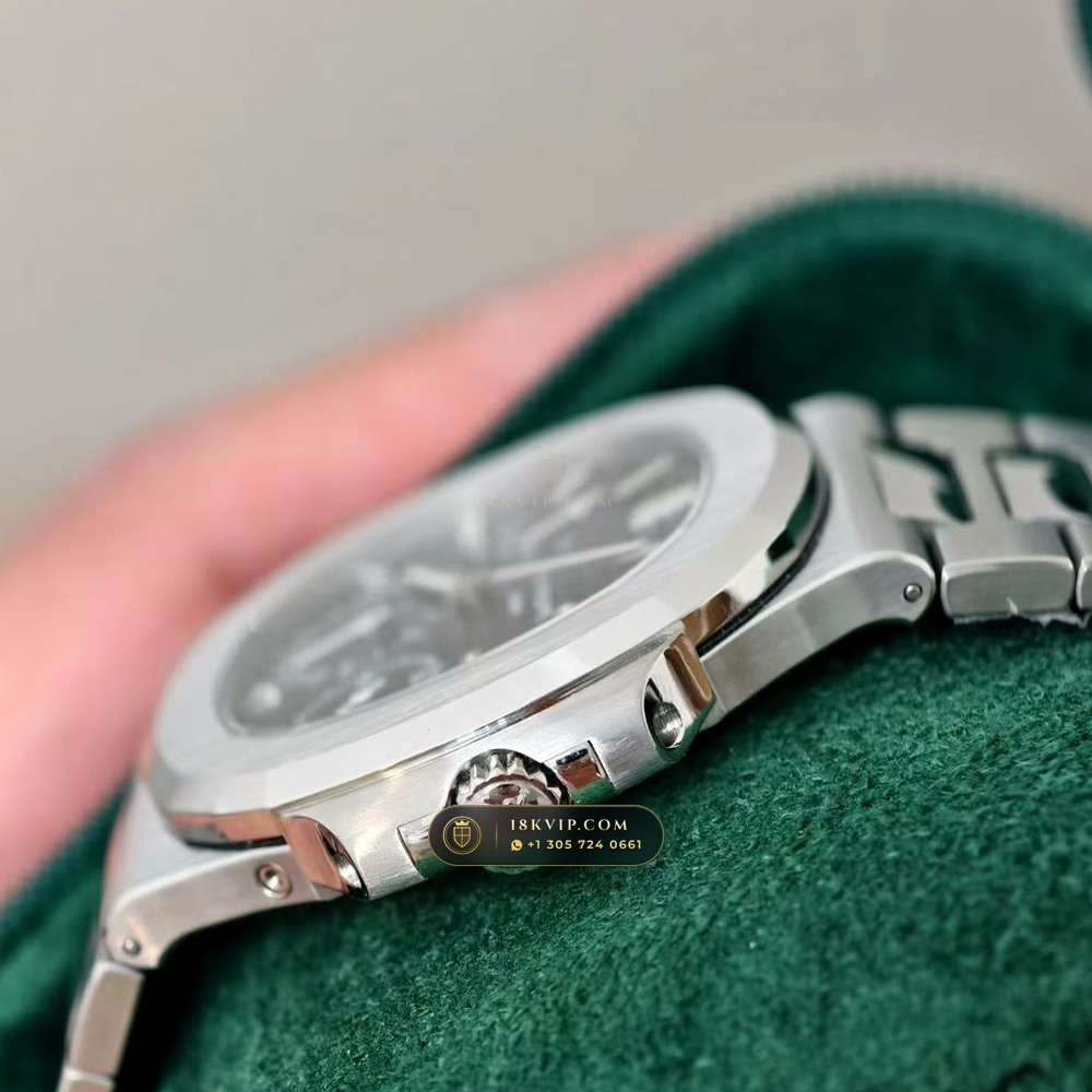 Patek Philippe Nautilus Moonphase & Power Reserve Hand-Chamfered Bevel Spec Ref. 5712/1A — Private Vault Edition — Studio Gallery Plate IV in 904L Stainless Steel Custom Architecture (116.5g Verified Mass, Patek Philippe Cal. 240 PS IRM C LU - 22K Gold Micro-Rotor)