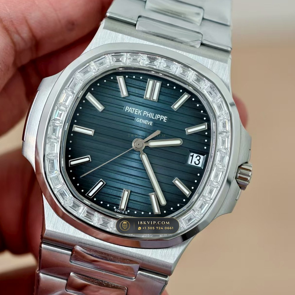 Patek Philippe Nautilus Self-Winding Diamond-Set Bezel Ref. 5711A — Private Vault Edition — Studio Gallery Plate II in 904L Stainless Steel Custom Architecture (115.1g Verified Mass, Patek Philippe Cal. 26-330 S C / Cal. 324 S C - 21K Gold Rotor)