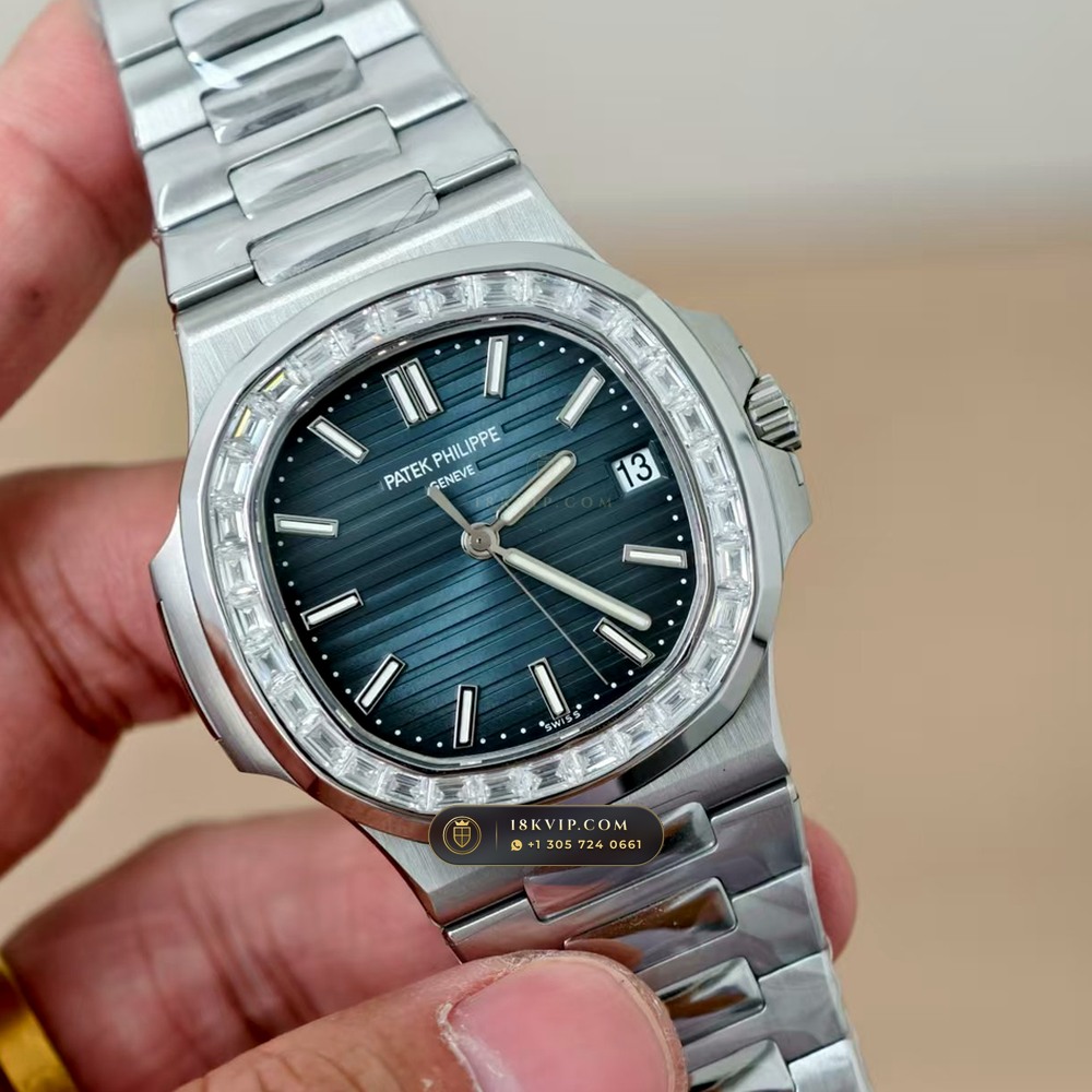 Patek Philippe Nautilus Self-Winding Diamond-Set Bezel Ref. 5711A — Private Vault Edition — Studio Gallery Plate III in 904L Stainless Steel Custom Architecture (115.1g Verified Mass, Patek Philippe Cal. 26-330 S C / Cal. 324 S C - 21K Gold Rotor)
