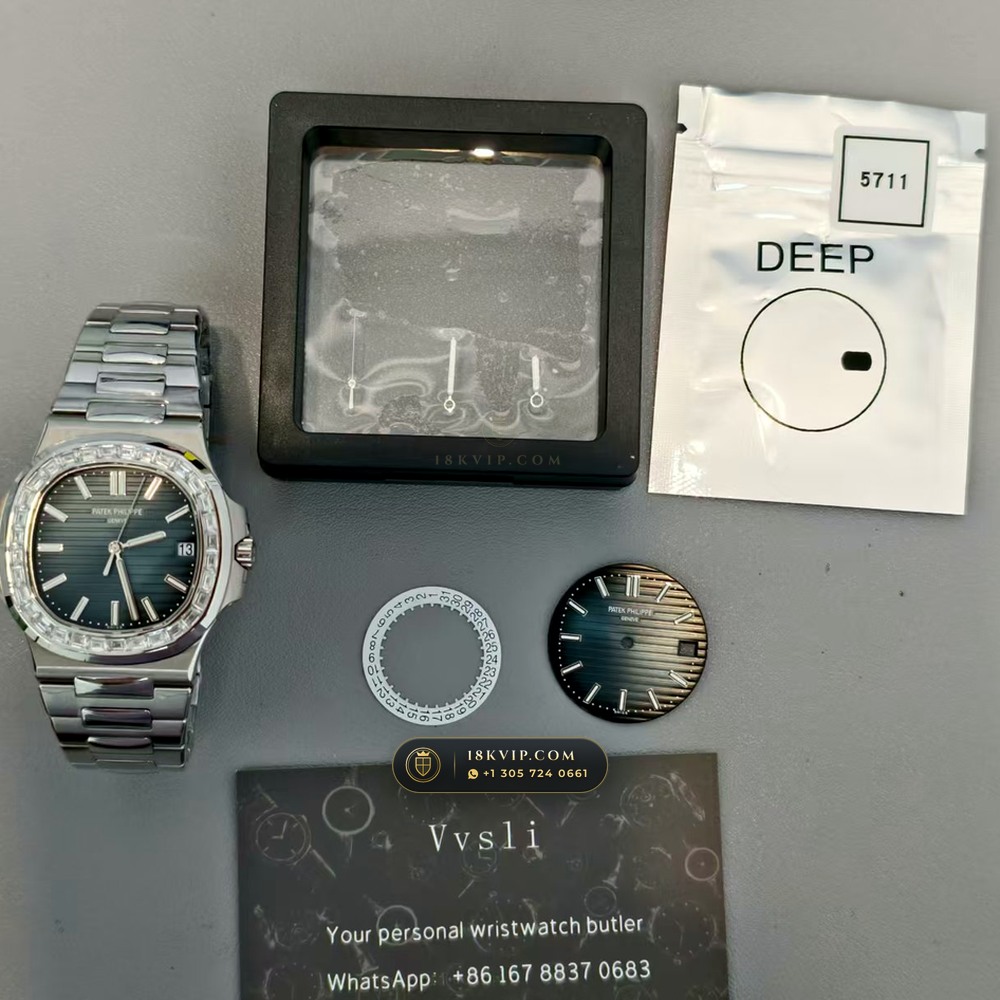Patek Philippe Nautilus Self-Winding Diamond-Set Bezel Ref. 5711A — Private Vault Edition — Studio Gallery Plate VIII in 904L Stainless Steel Custom Architecture (115.1g Verified Mass, Patek Philippe Cal. 26-330 S C / Cal. 324 S C - 21K Gold Rotor)