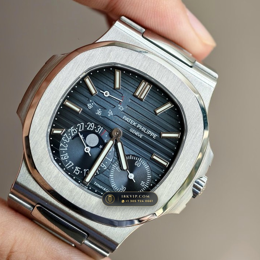 Patek Philippe Nautilus Moonphase & Power Reserve Tiffany Blue Dial Ref. 5712/1A-001 — Private Vault Edition — Studio Gallery Plate III in 904L Stainless Steel Custom Architecture (116.3g Verified Mass, Patek Philippe Cal. 240 PS IRM C LU - 22K Gold Micro-Rotor)