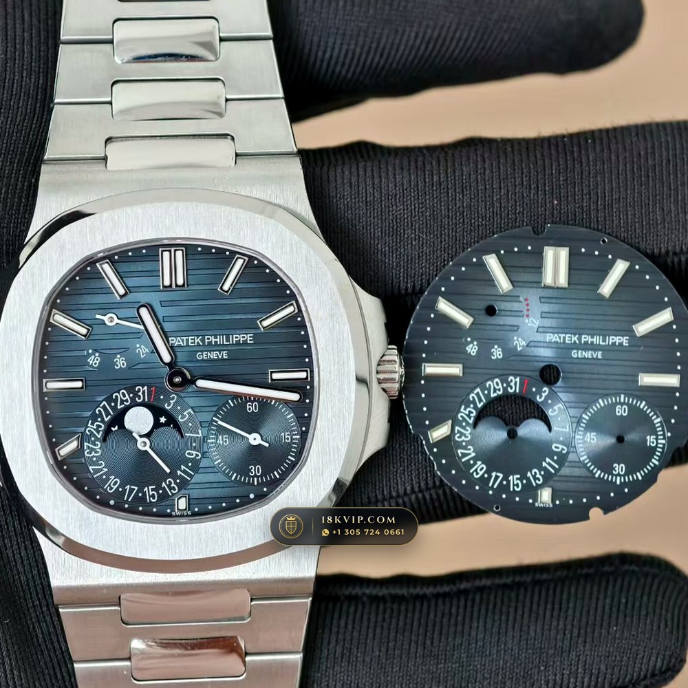 Patek Philippe Nautilus Moonphase & Power Reserve Geneva Atelier Spec Ref. 5712A — Private Vault Edition — Studio Gallery Plate II in 904L Stainless Steel Custom Architecture (116.7g Verified Mass, Patek Philippe Cal. 240 PS IRM C LU - 22K Gold Micro-Rotor)