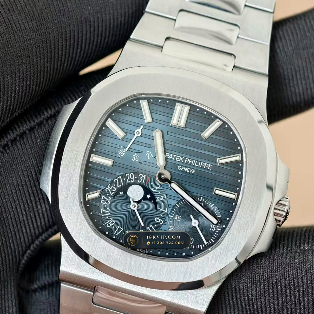 Patek Philippe Nautilus Moonphase & Power Reserve Geneva Atelier Spec Ref. 5712A — Private Vault Edition — Studio Gallery Plate VI in 904L Stainless Steel Custom Architecture (116.7g Verified Mass, Patek Philippe Cal. 240 PS IRM C LU - 22K Gold Micro-Rotor)