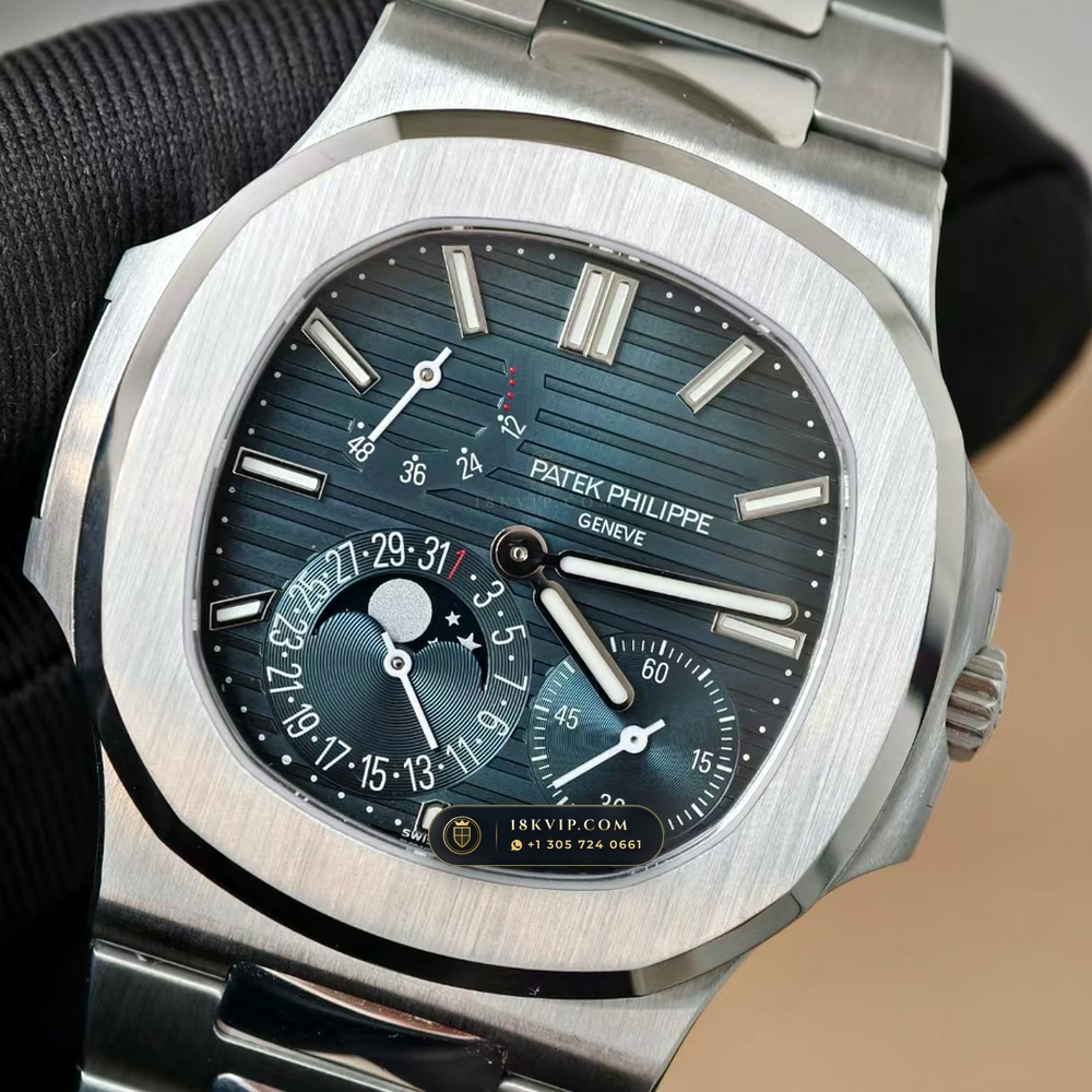 Patek Philippe Nautilus Moonphase & Power Reserve Sapphire Caseback Spec Ref. 5712/1A — Private Vault Edition — Studio Gallery Plate III in 904L Stainless Steel Custom Architecture (116.6g Verified Mass, Patek Philippe Cal. 240 PS IRM C LU - 22K Gold Micro-Rotor)