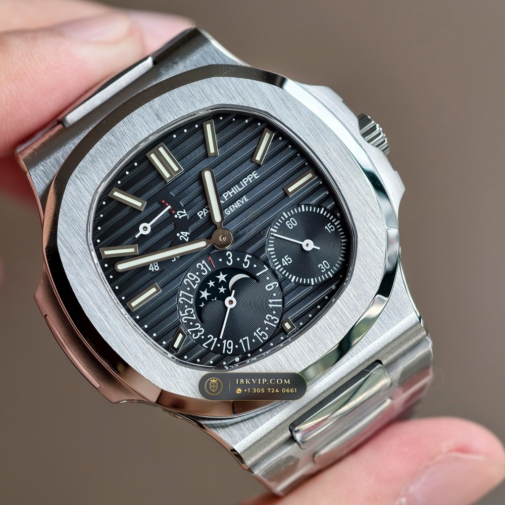 Patek Philippe Nautilus Moonphase & Power Reserve Ref. 5712/1A-001 — Private Vault Edition — Studio Gallery Plate II in 904L Stainless Steel Custom Architecture (116.3g Verified Mass, Patek Philippe Cal. 240 PS IRM C LU - 22K Gold Micro-Rotor)