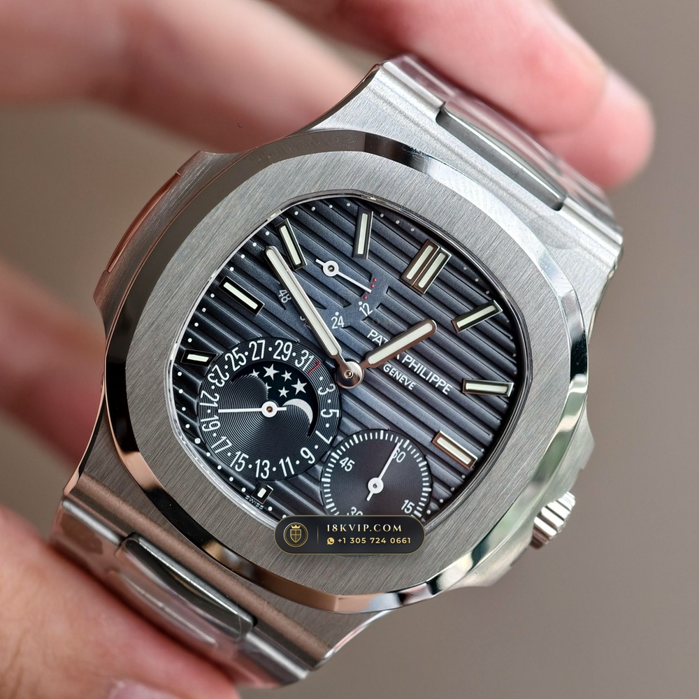 Patek Philippe Nautilus Moonphase & Power Reserve Ref. 5712/1A-001 — Private Vault Edition — Studio Gallery Plate III in 904L Stainless Steel Custom Architecture (116.3g Verified Mass, Patek Philippe Cal. 240 PS IRM C LU - 22K Gold Micro-Rotor)
