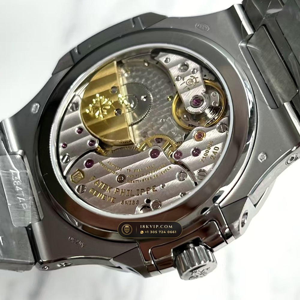 Patek Philippe Nautilus Grand Complication Perpetual Calendar Sunburst Blue Dial 18K White Gold Ref. 5740/1G-001 — Private Vault Edition — Studio Gallery Plate VII in 18K White Gold Au750 (183.6g Verified Mass, Patek Philippe Ultra-Thin Cal. 240 Q Perpetual Calendar - 22K Gold Micro-Rotor)
