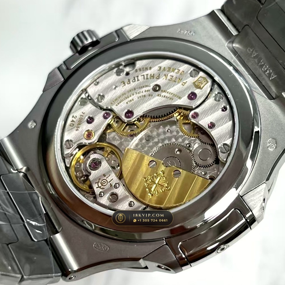 Patek Philippe Nautilus Grand Complication Perpetual Calendar Sunburst Blue Dial 18K White Gold Ref. 5740/1G-001 — Private Vault Edition — Studio Gallery Plate VIII in 18K White Gold Au750 (183.6g Verified Mass, Patek Philippe Ultra-Thin Cal. 240 Q Perpetual Calendar - 22K Gold Micro-Rotor)