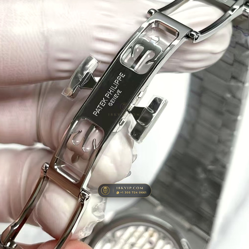 Patek Philippe Nautilus Grand Complication Perpetual Calendar Sunburst Blue Dial 18K White Gold Ref. 5740/1G-001 — Private Vault Edition — Studio Gallery Plate IX in 18K White Gold Au750 (183.6g Verified Mass, Patek Philippe Ultra-Thin Cal. 240 Q Perpetual Calendar - 22K Gold Micro-Rotor)