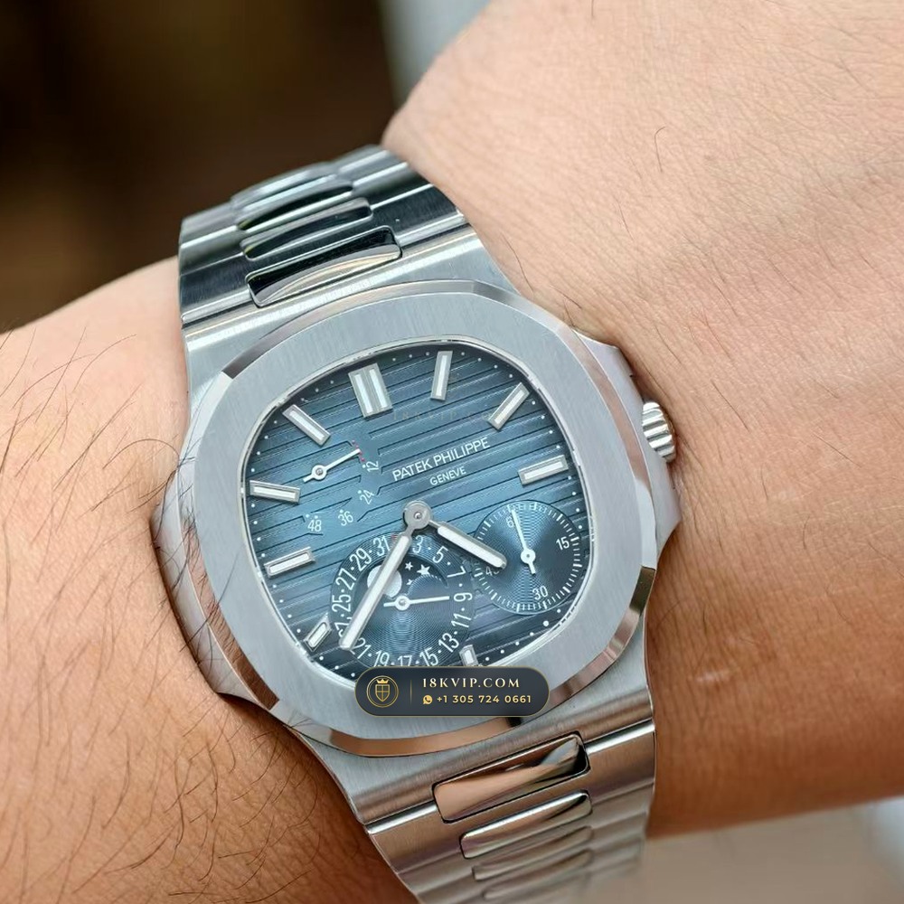 Patek Philippe Nautilus Moonphase & Power Reserve Chronometer Regulated Spec Ref. 5712A — Private Vault Edition — Studio Gallery Plate IX in 904L Stainless Steel Custom Architecture (116.8g Verified Mass, Patek Philippe Cal. 240 PS IRM C LU - 22K Gold Micro-Rotor)