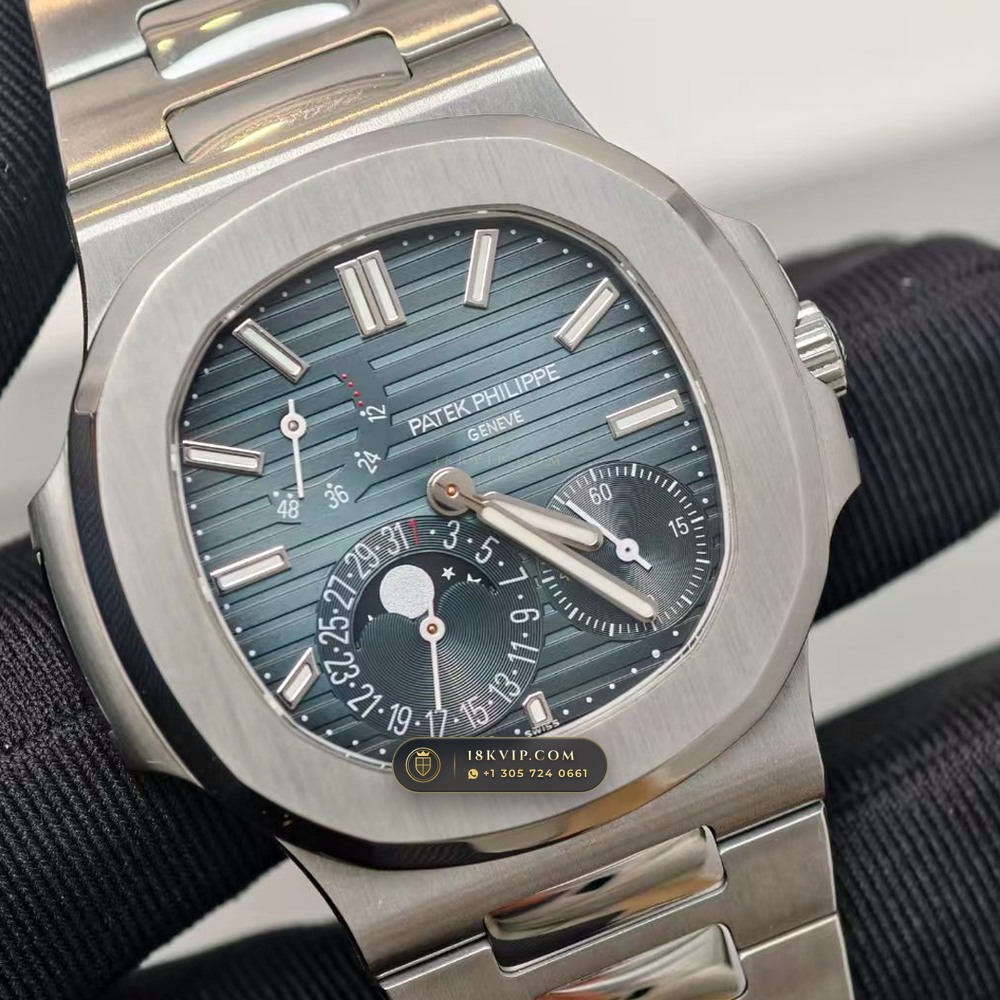 Patek Philippe Nautilus Moonphase & Power Reserve Hand-Chamfered Bevel Spec Ref. 5712A — Private Vault Edition — Studio Gallery Plate II in 904L Stainless Steel Custom Architecture (116.3g Verified Mass, Patek Philippe Cal. 240 PS IRM C LU - 22K Gold Micro-Rotor)