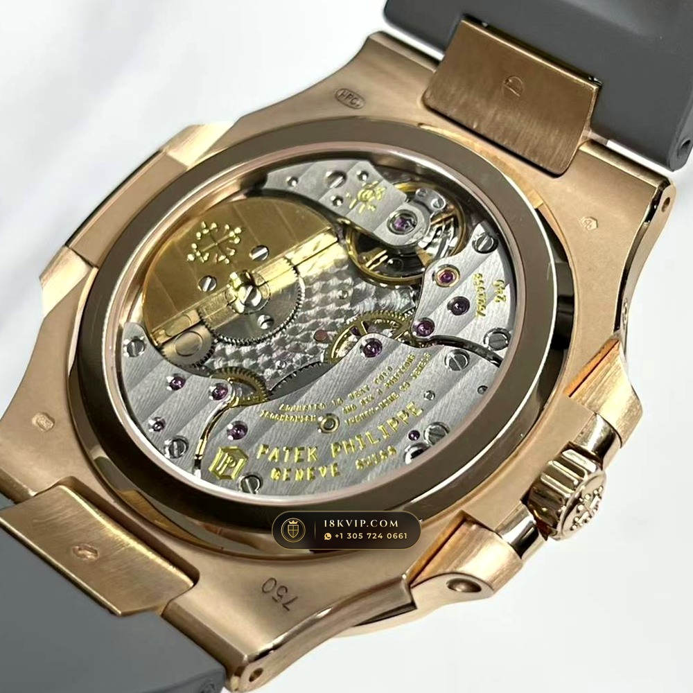 Patek Philippe Nautilus Moonphase & Power Reserve 18K Rose Gold Custom SW Dial Free-Sprung Calibre Ref. 5712R — Private Vault Edition — Studio Gallery Plate V in 18K Rose Gold Au750 (105.9g Verified Mass, Patek Philippe Cal. 240 PS IRM C LU - 22K Gold Micro-Rotor)