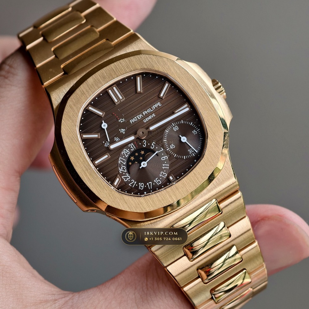 Patek Philippe Nautilus Moonphase & Power Reserve 18K Rose Gold Ref. 5712/1R-001 — Private Vault Edition — Studio Gallery Plate II in 18K Rose Gold Au750 (186.2g Verified Mass, Patek Philippe Cal. 240 PS IRM C LU - 22K Gold Micro-Rotor)