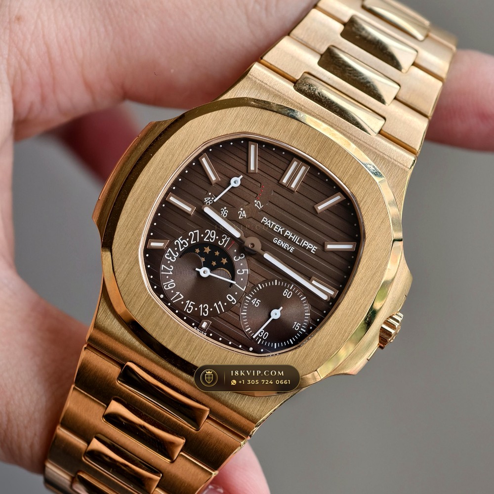 Patek Philippe Nautilus Moonphase & Power Reserve 18K Rose Gold Ref. 5712/1R-001 — Private Vault Edition — Studio Gallery Plate III in 18K Rose Gold Au750 (186.2g Verified Mass, Patek Philippe Cal. 240 PS IRM C LU - 22K Gold Micro-Rotor)