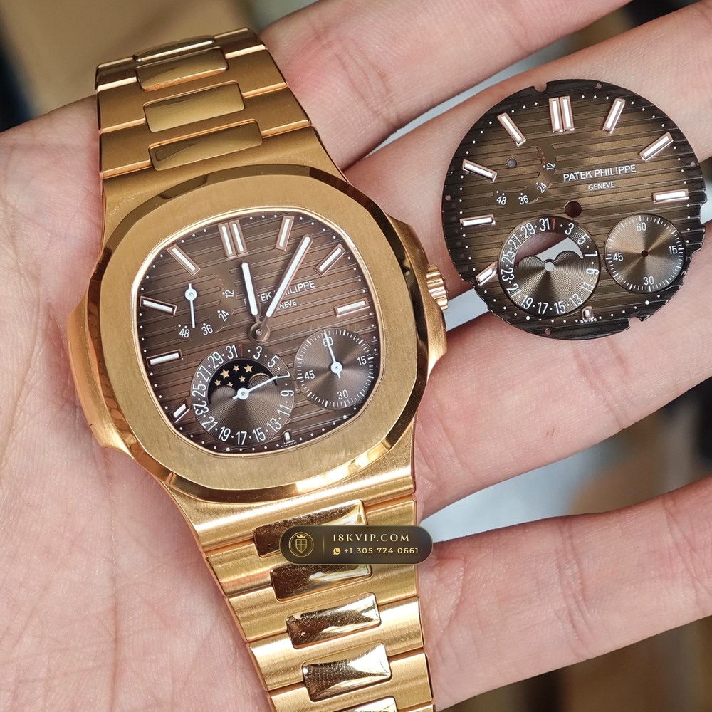 Patek Philippe Nautilus Moonphase & Power Reserve 18K Rose Gold Ref. 5712/1R-001 — Private Vault Edition — Studio Gallery Plate IV in 18K Rose Gold Au750 (186.2g Verified Mass, Patek Philippe Cal. 240 PS IRM C LU - 22K Gold Micro-Rotor)