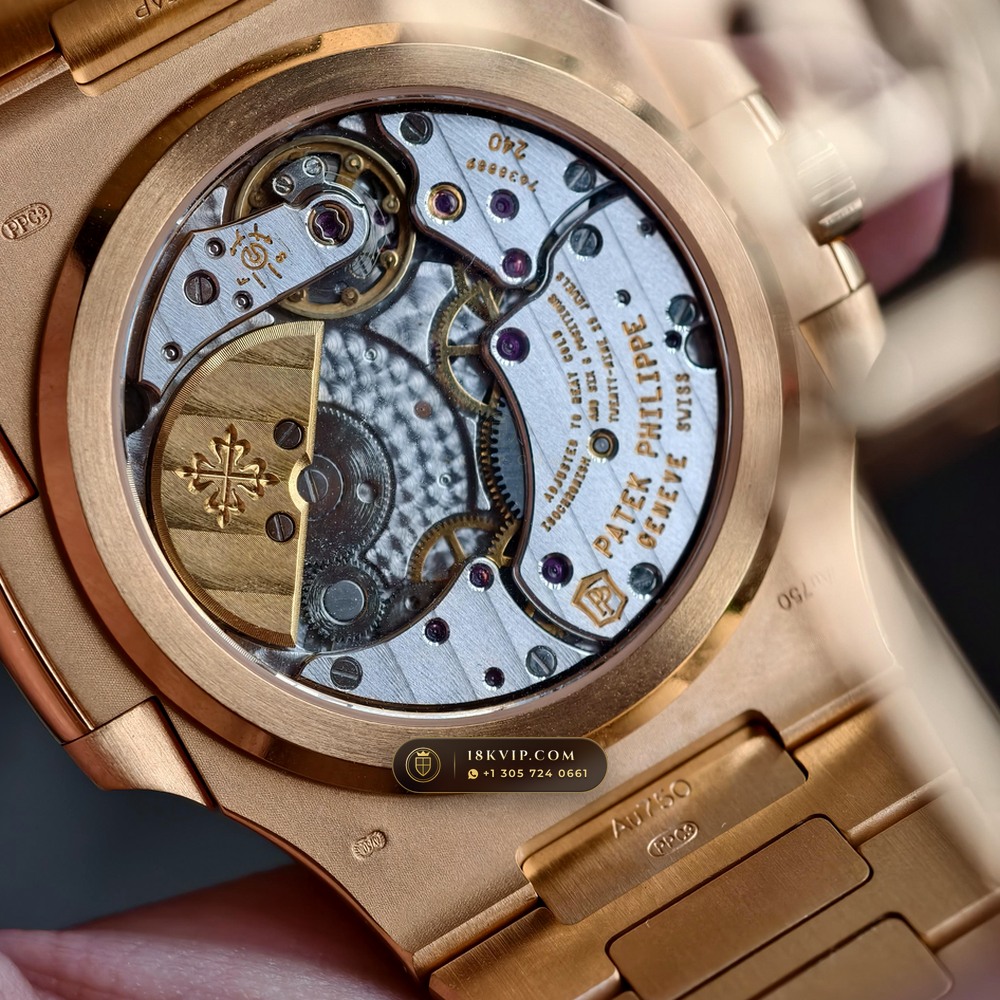 Patek Philippe Nautilus Moonphase & Power Reserve 18K Rose Gold Ref. 5712/1R-001 — Private Vault Edition — Studio Gallery Plate VIII in 18K Rose Gold Au750 (186.2g Verified Mass, Patek Philippe Cal. 240 PS IRM C LU - 22K Gold Micro-Rotor)