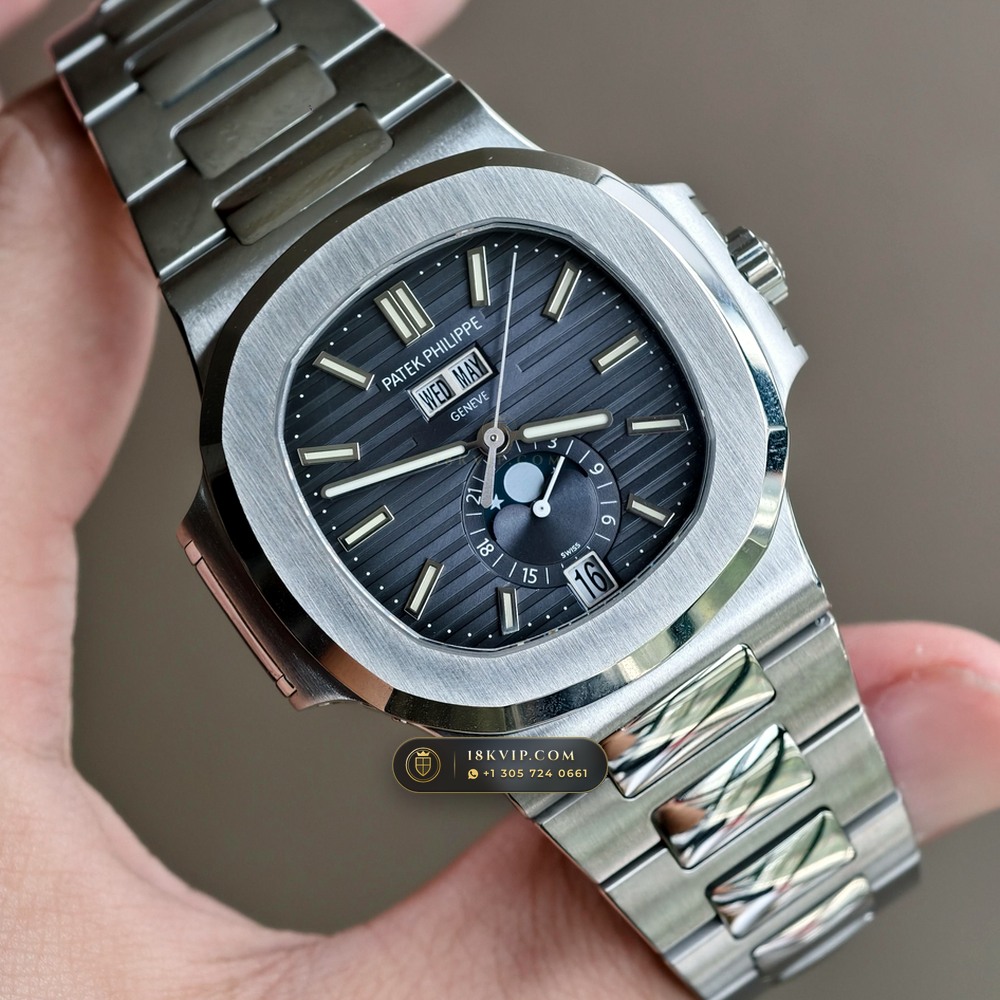 Patek Philippe Nautilus Annual Calendar & Moonphase Ref. 5726/1A-014 — Private Vault Edition — Studio Gallery Plate II in 904L Stainless Steel Custom Architecture (147.6g Verified Mass, Patek Philippe Cal. 324 S QA LU 24H - 21K Gold Rotor)
