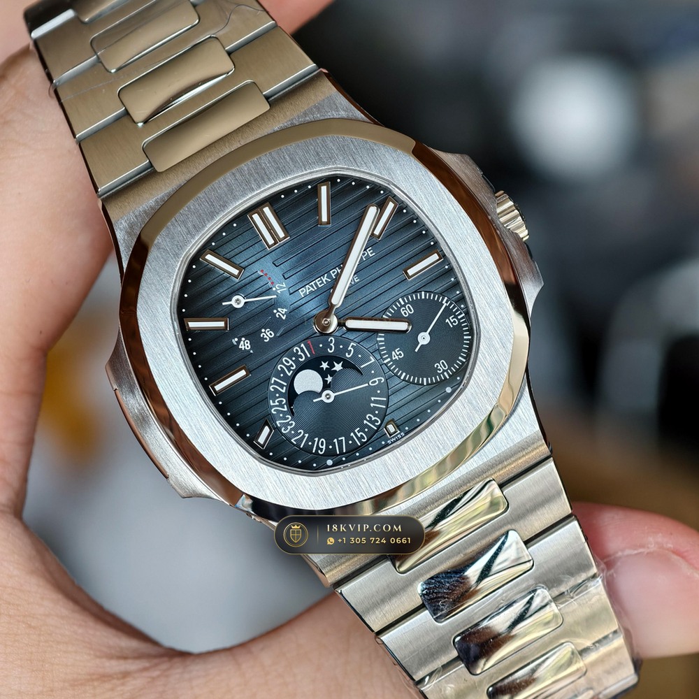 Patek Philippe Nautilus Moonphase & Power Reserve Custom SW Dial 22K Gold Rotor Ref. 5712/1A — Private Vault Edition — Studio Gallery Plate II in 904L Stainless Steel Custom Architecture (116.9g Verified Mass, Patek Philippe Cal. 240 PS IRM C LU - 22K Gold Micro-Rotor)