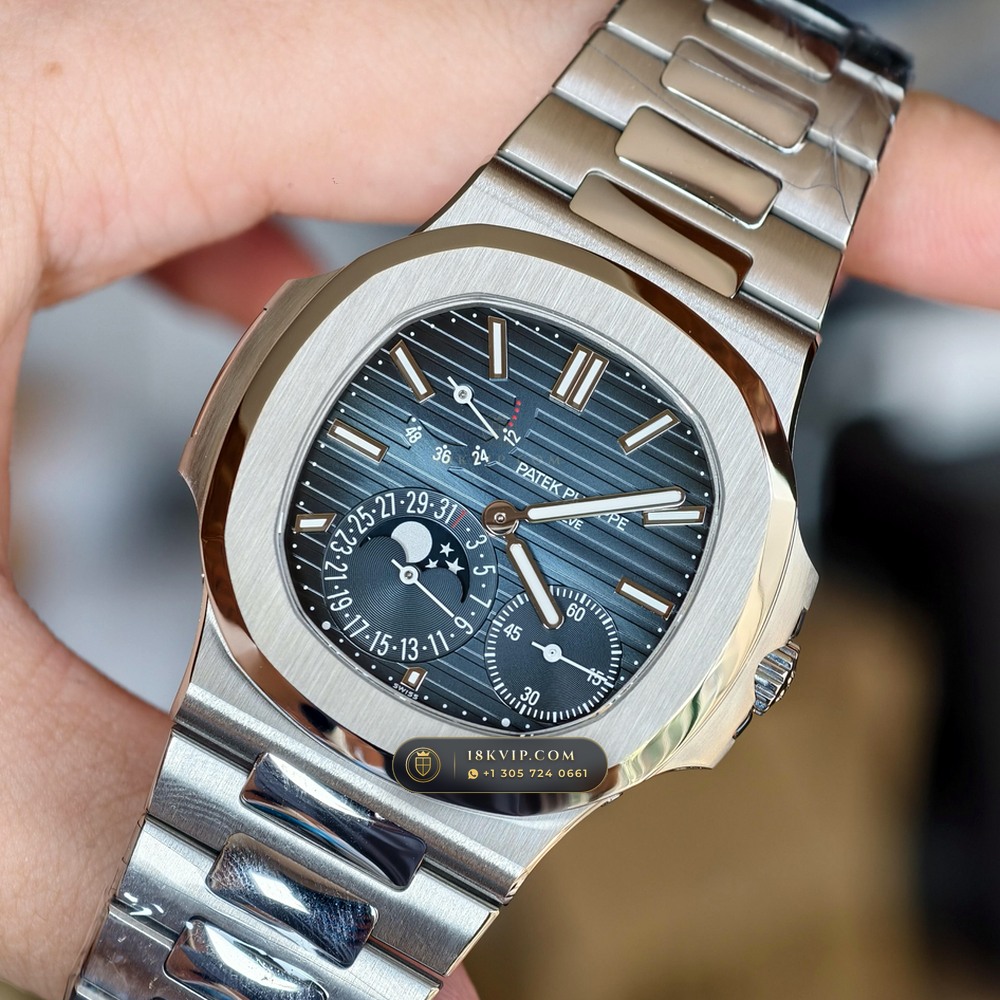 Patek Philippe Nautilus Moonphase & Power Reserve Custom SW Dial 22K Gold Rotor Ref. 5712/1A — Private Vault Edition — Studio Gallery Plate III in 904L Stainless Steel Custom Architecture (116.9g Verified Mass, Patek Philippe Cal. 240 PS IRM C LU - 22K Gold Micro-Rotor)
