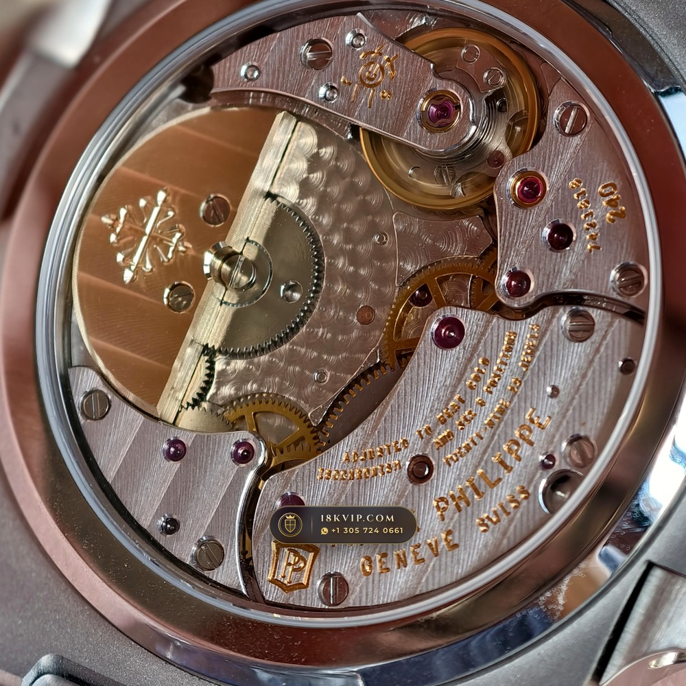 Patek Philippe Nautilus Moonphase & Power Reserve Custom SW Dial 22K Gold Rotor Ref. 5712/1A — Private Vault Edition — Studio Gallery Plate VII in 904L Stainless Steel Custom Architecture (116.9g Verified Mass, Patek Philippe Cal. 240 PS IRM C LU - 22K Gold Micro-Rotor)