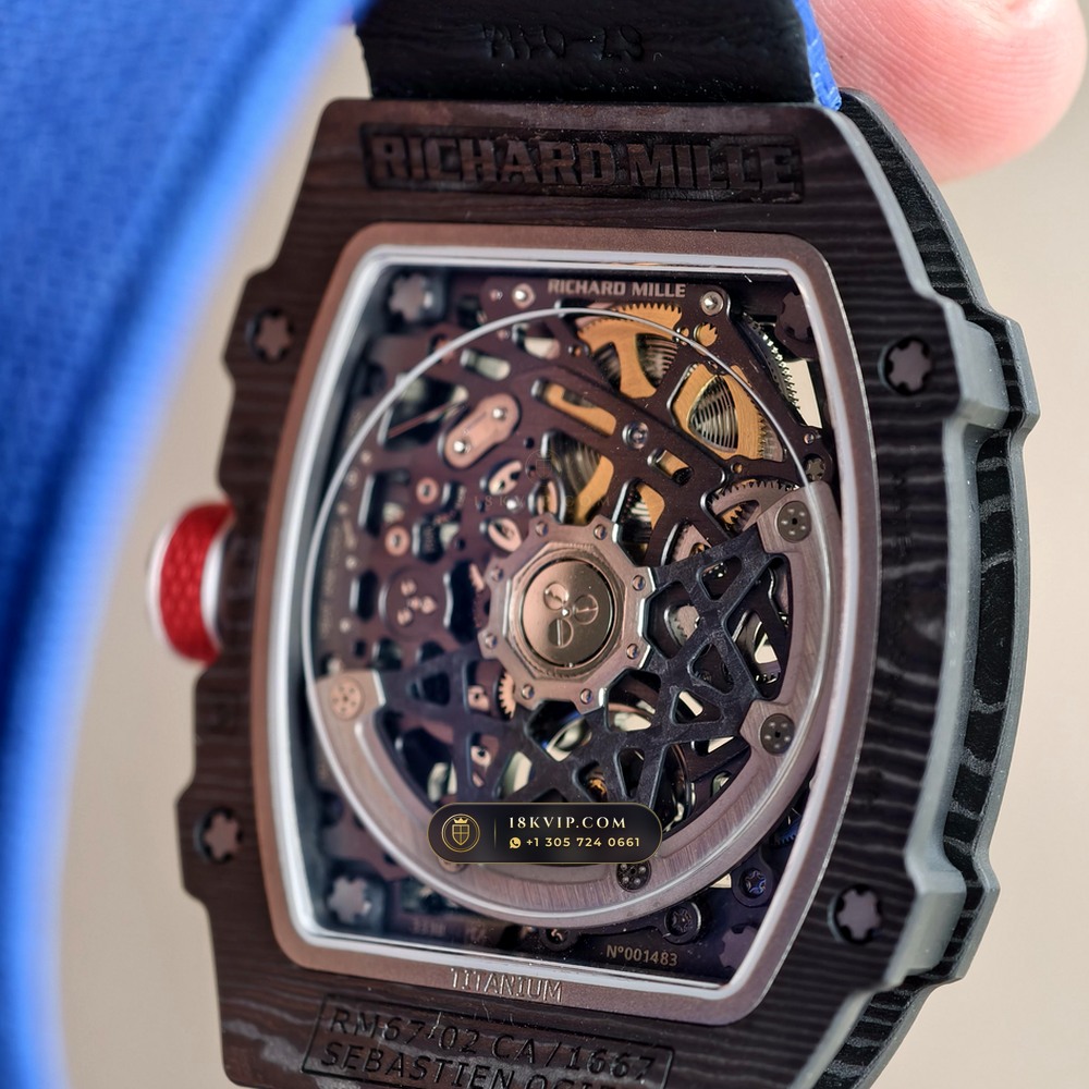Richard Mille RM 67-02 Automatic Extra-Flat Sebastien Ogier Carbon TPT Geneva Atelier Spec — Private Vault Edition — Studio Gallery Plate VIII in Carbon TPT & Grade 5 Titanium (33.6g Verified Mass, Richard Mille Cal. CRMA7 Skeletonized Titanium)