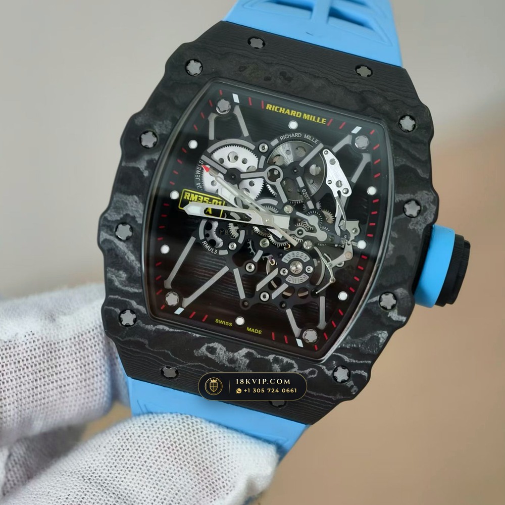 Richard Mille RM 35-01 Rafael Nadal Manual Winding — Private Vault Edition — Studio Gallery Plate III in Carbon TPT & Grade 5 Titanium (50.6g Verified Mass, Richard Mille Cal. RMUL3 Grade 5 Titanium Skeleton)