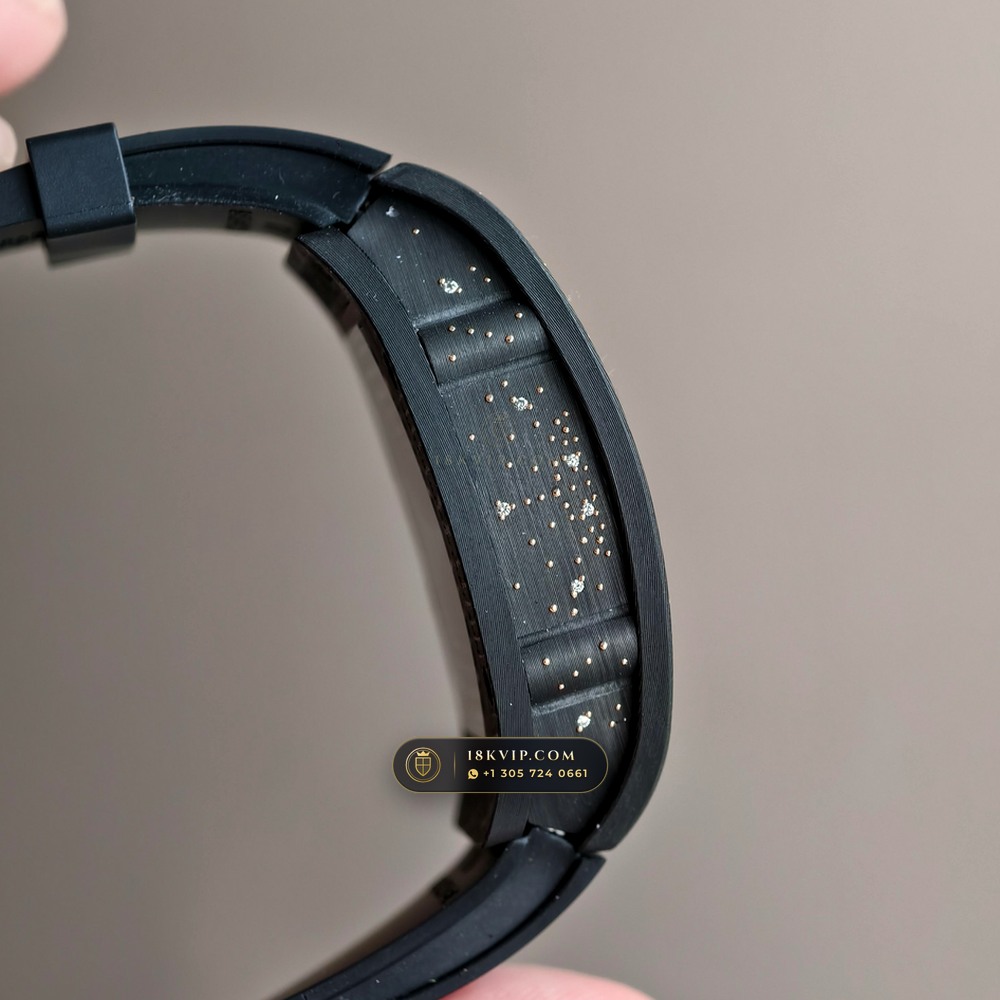 Richard Mille RM 07-01 Automatic Tonneau Dark Night Carbon TPT & Gold Leaf — Private Vault Edition — Studio Gallery Plate IV in Carbon TPT & Grade 5 Titanium (58.1g Verified Mass, Richard Mille Cal. CRMA2 Variable-Geometry Rotor)