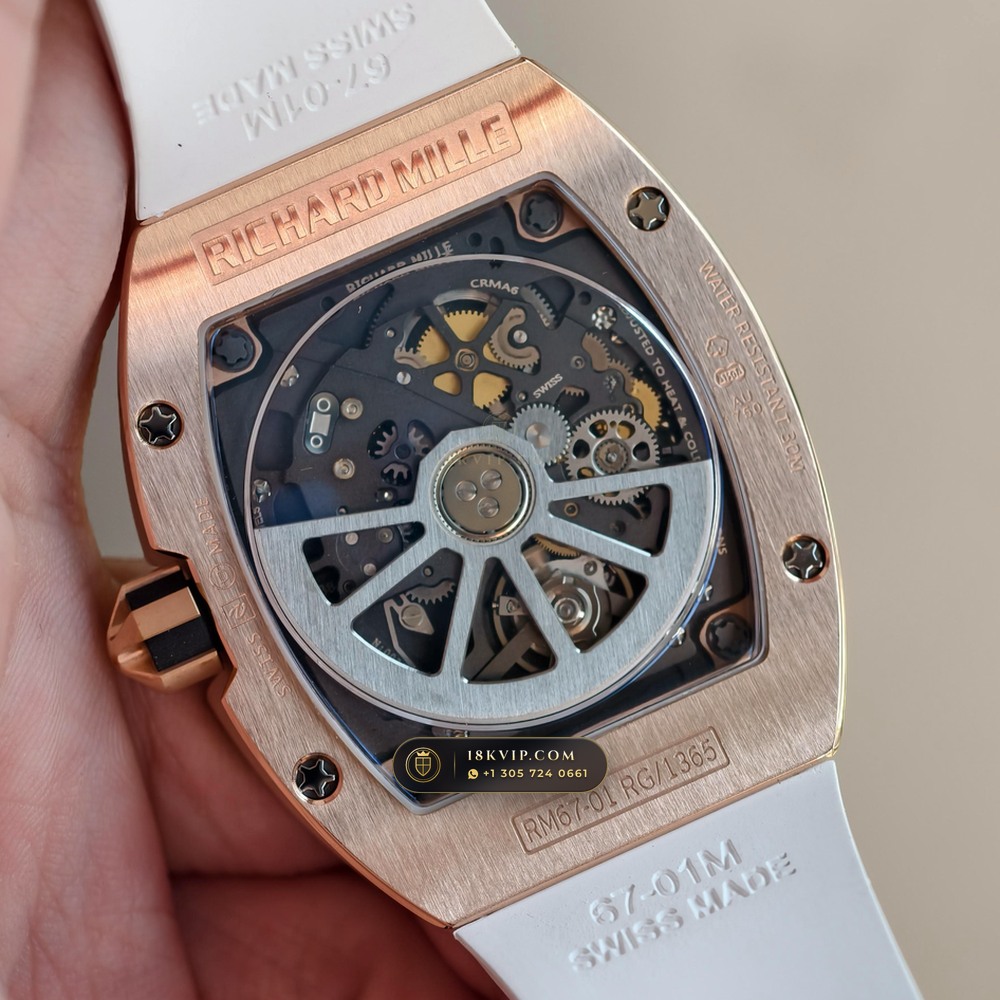 Richard Mille RM 67-01 Automatic Extra-Flat Skeleton 18K Rose Gold — Private Vault Edition — Studio Gallery Plate VII in 18K Rose Gold Au750 (73.8g Verified Mass, Richard Mille Cal. CRMA6 - Platinum Rotor)