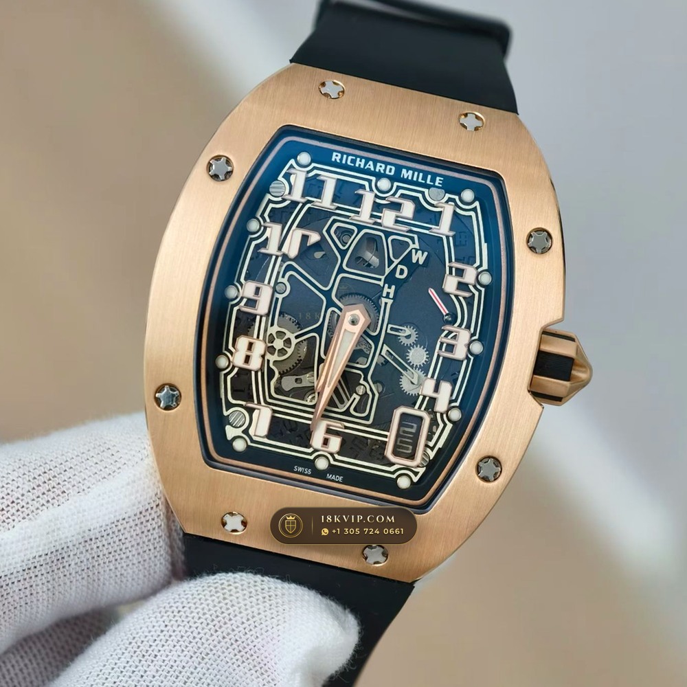 Richard Mille RM 67-01 Automatic Extra-Flat 18K Rose Gold — Private Vault Edition — Studio Gallery Plate III in 18K Rose Gold Au750 (73.4g Verified Mass, Richard Mille Cal. CRMA6 - Platinum Rotor)