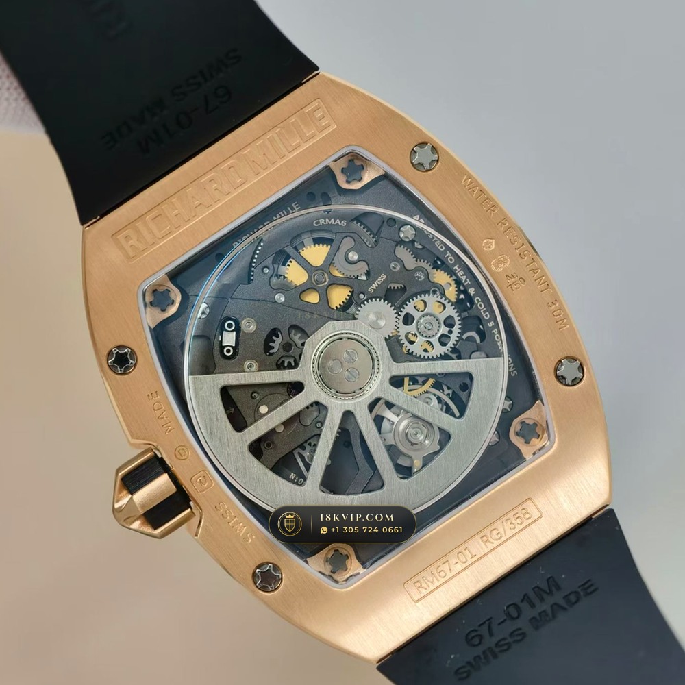 Richard Mille RM 67-01 Automatic Extra-Flat 18K Rose Gold — Private Vault Edition — Studio Gallery Plate VII in 18K Rose Gold Au750 (73.4g Verified Mass, Richard Mille Cal. CRMA6 - Platinum Rotor)