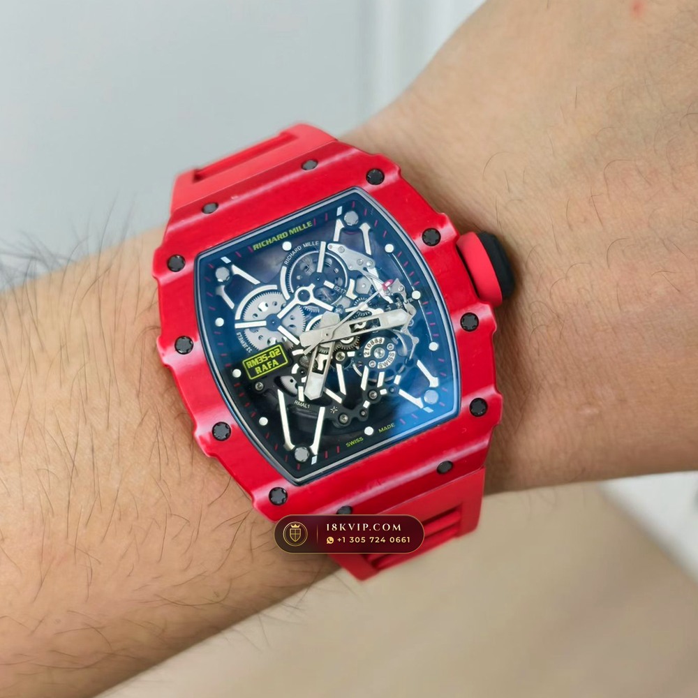 Richard Mille RM 35-02 Rafael Nadal Automatic Crimson Quartz TPT 5-Axis CNC Case — Private Vault Edition — Studio Gallery Plate IX in Carbon TPT & Grade 5 Titanium (50.7g Verified Mass, Richard Mille Cal. RMAL1 Variable-Geometry Rotor)