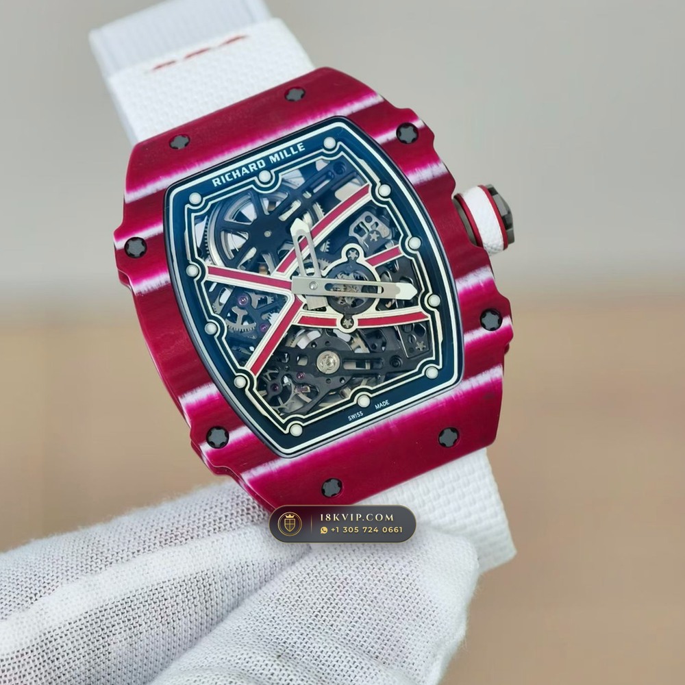 Richard Mille RM 67-02 Automatic Extra-Flat Mutaz Barshim Crimson Quartz TPT 5-Axis CNC Case — Private Vault Edition — Studio Gallery Plate II in Carbon TPT & Grade 5 Titanium (33.2g Verified Mass, Richard Mille Cal. CRMA7 Skeletonized Titanium)