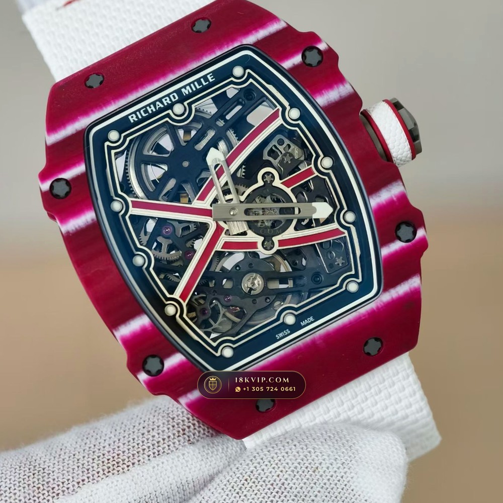 Richard Mille RM 67-02 Automatic Extra-Flat Mutaz Barshim Crimson Quartz TPT 5-Axis CNC Case — Private Vault Edition — Studio Gallery Plate IV in Carbon TPT & Grade 5 Titanium (33.2g Verified Mass, Richard Mille Cal. CRMA7 Skeletonized Titanium)