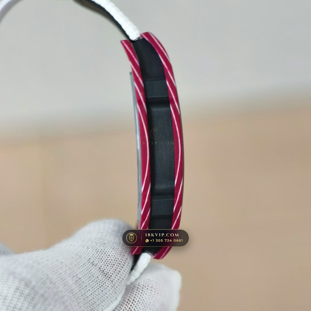 Richard Mille RM 67-02 Automatic Extra-Flat Mutaz Barshim Crimson Quartz TPT 5-Axis CNC Case — Private Vault Edition — Studio Gallery Plate V in Carbon TPT & Grade 5 Titanium (33.2g Verified Mass, Richard Mille Cal. CRMA7 Skeletonized Titanium)