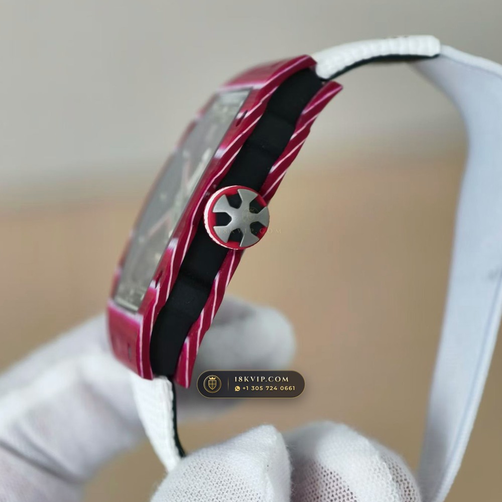Richard Mille RM 67-02 Automatic Extra-Flat Mutaz Barshim Crimson Quartz TPT 5-Axis CNC Case — Private Vault Edition — Studio Gallery Plate VI in Carbon TPT & Grade 5 Titanium (33.2g Verified Mass, Richard Mille Cal. CRMA7 Skeletonized Titanium)