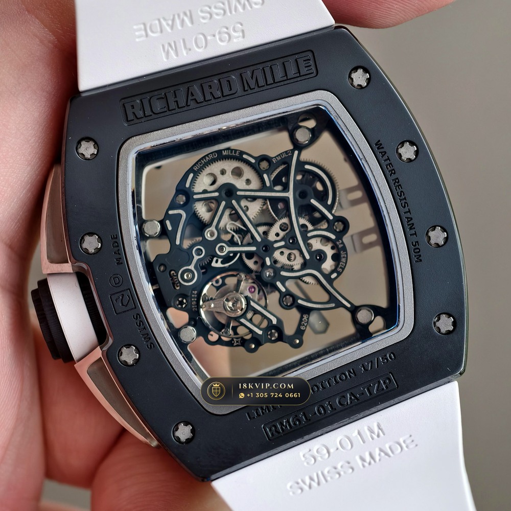 Richard Mille RM 61-01 Yohan Blake Asymmetric 5-Axis CNC Case — Private Vault Edition — Studio Gallery Plate VII in Carbon TPT & Grade 5 Titanium (55.1g Verified Mass, Richard Mille Cal. RMUL2 Free-Sprung Skeleton)