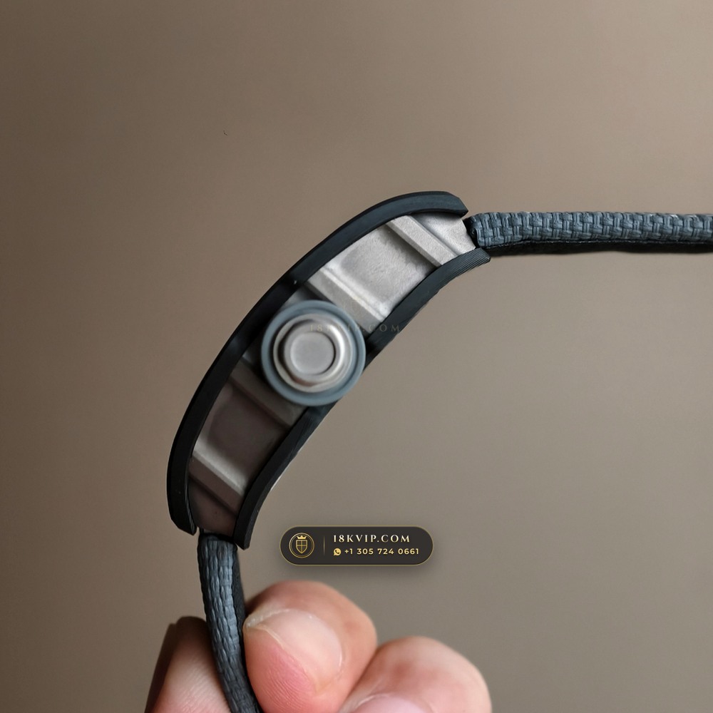 Richard Mille RM 055 Bubba Watson Manual Winding Dark Legend Carbon TPT — Private Vault Edition — Studio Gallery Plate IV in Carbon TPT & Grade 5 Titanium (66.2g Verified Mass, Richard Mille Cal. RMUL2 Grade 5 Titanium Skeleton)