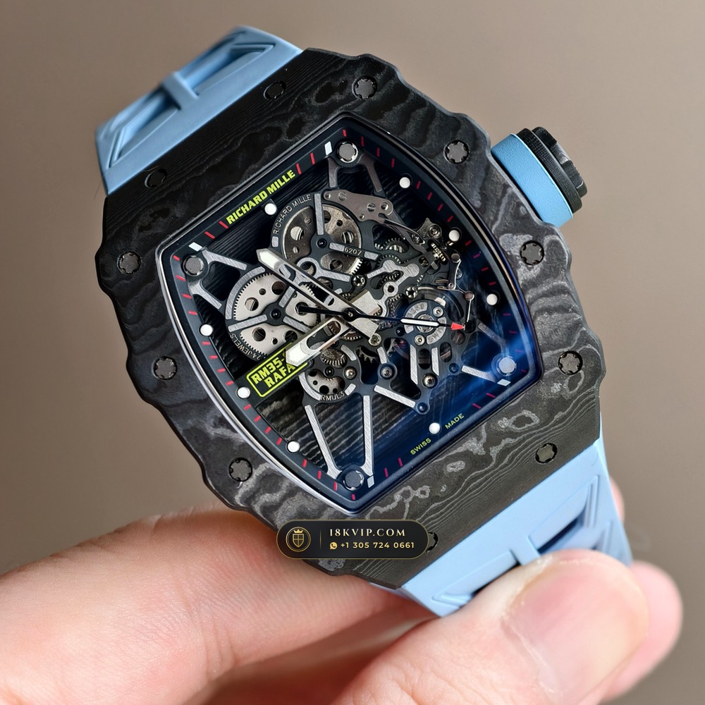 Richard Mille RM 35-01 Rafael Nadal Manual Winding Geneva Atelier Spec — Private Vault Edition — Studio Gallery Plate II in Carbon TPT & Grade 5 Titanium (50.1g Verified Mass, Richard Mille Cal. RMUL3 Grade 5 Titanium Skeleton)
