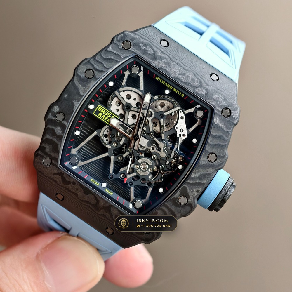 Richard Mille RM 35-01 Rafael Nadal Manual Winding Geneva Atelier Spec — Private Vault Edition — Studio Gallery Plate III in Carbon TPT & Grade 5 Titanium (50.1g Verified Mass, Richard Mille Cal. RMUL3 Grade 5 Titanium Skeleton)