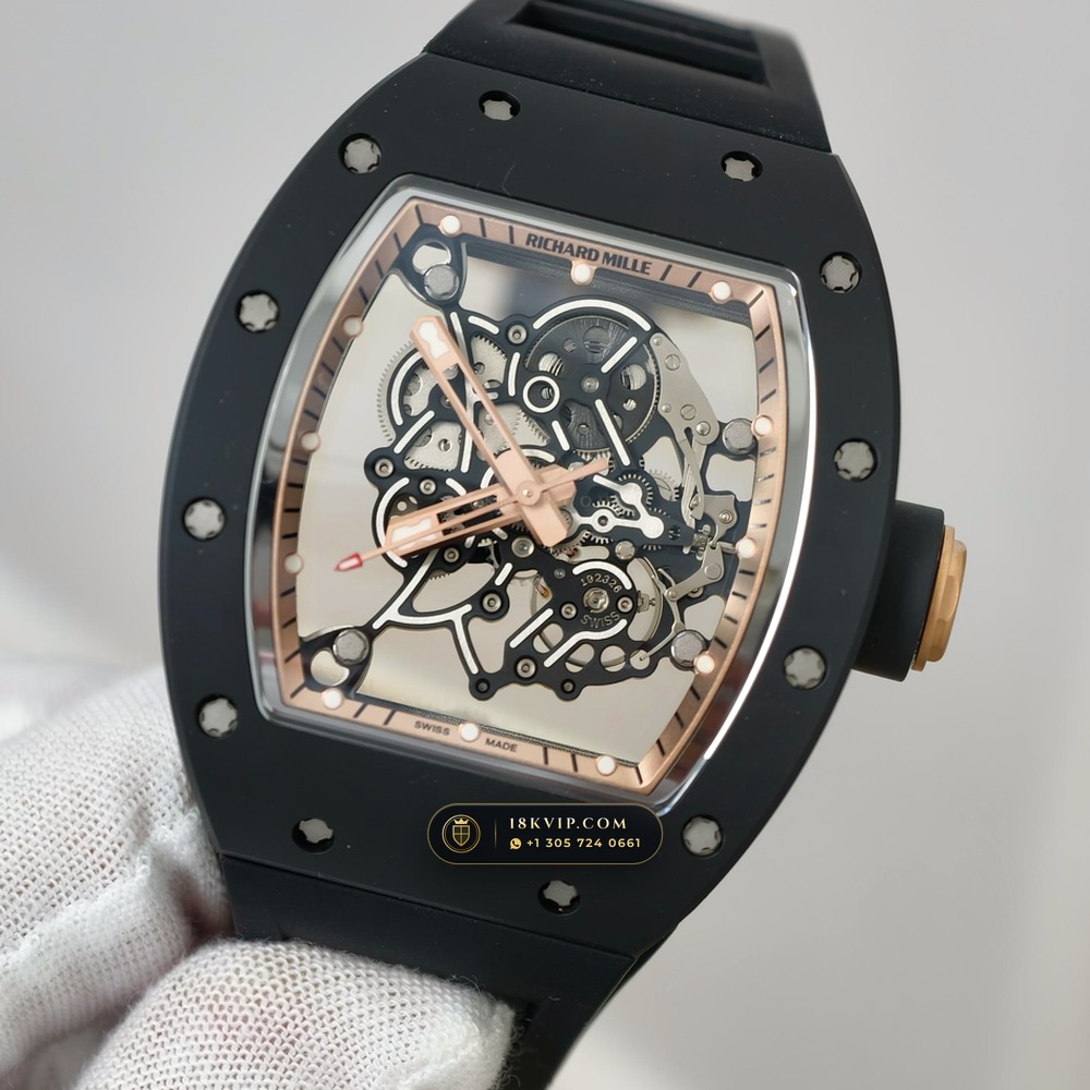 Richard Mille RM 055 Bubba Watson Manual Winding Asia Limited Edition 5-Axis CNC Case — Private Vault Edition — Studio Gallery Plate III in ATZ White Ceramic & Grade 5 Titanium (66.3g Verified Mass, Richard Mille Cal. RMUL2 Grade 5 Titanium Skeleton)