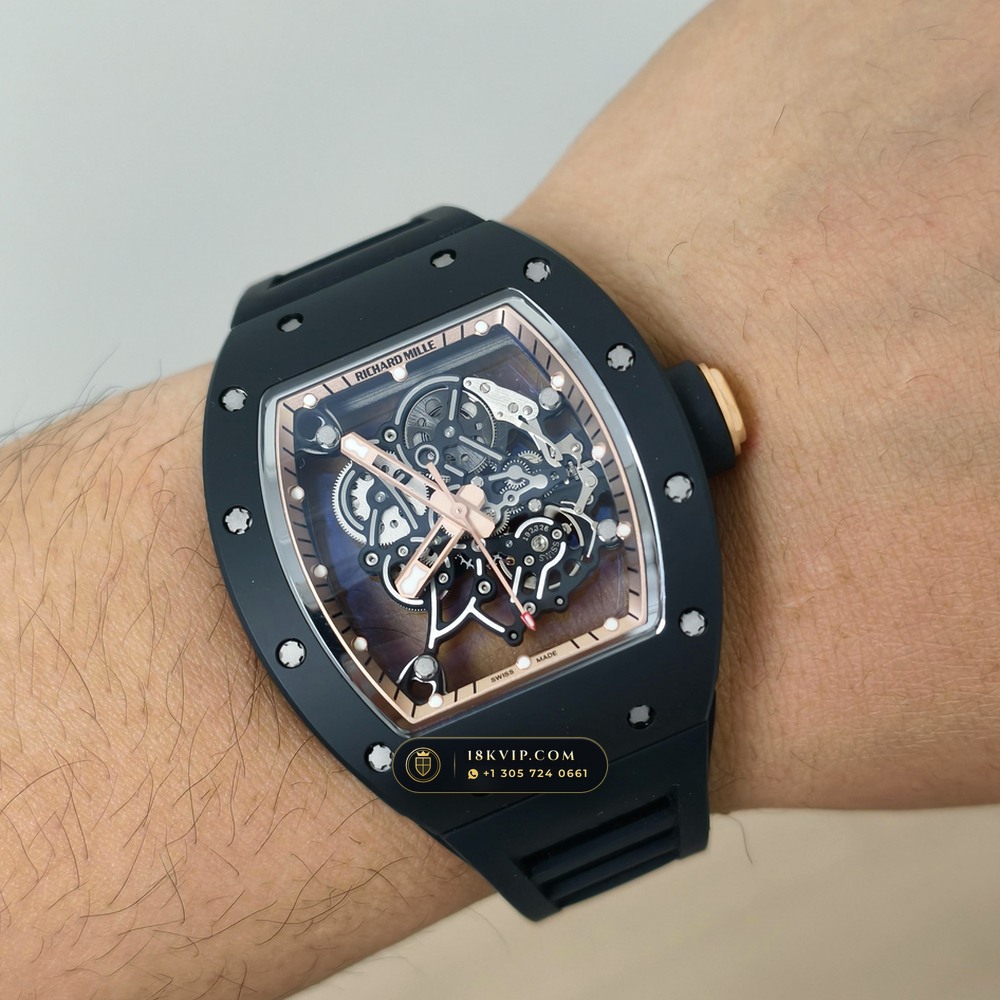 Richard Mille RM 055 Bubba Watson Manual Winding Asia Limited Edition 5-Axis CNC Case — Private Vault Edition — Studio Gallery Plate VII in ATZ White Ceramic & Grade 5 Titanium (66.3g Verified Mass, Richard Mille Cal. RMUL2 Grade 5 Titanium Skeleton)