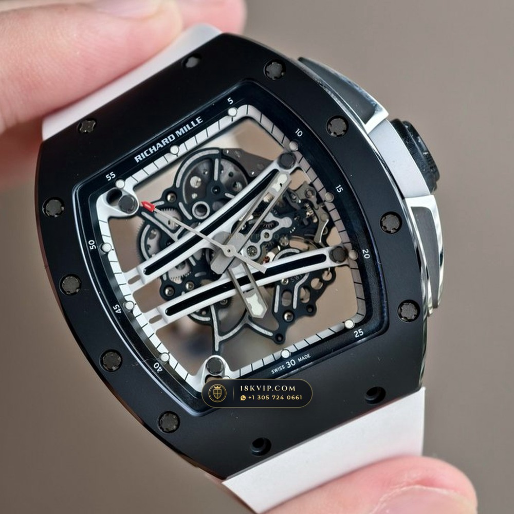 Richard Mille RM 61-01 Yohan Blake Asymmetric Carbon TPT Skeleton — Private Vault Edition — Studio Gallery Plate II in Carbon TPT & Grade 5 Titanium (55.6g Verified Mass, Richard Mille Cal. RMUL2 Free-Sprung Skeleton)